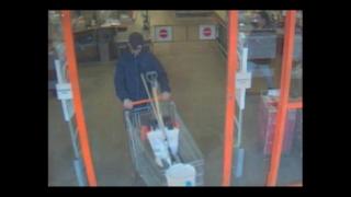 CCTV footage shows Burns purchasing a shovel and paint