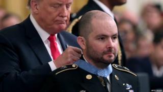President Trump honors US soldier