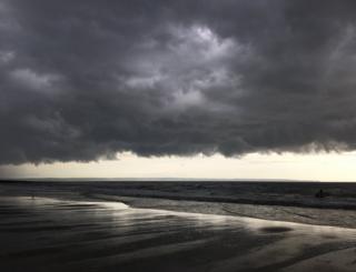Storm clouds over sea