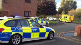 Police and ambulance at Bridge Street, Shotton