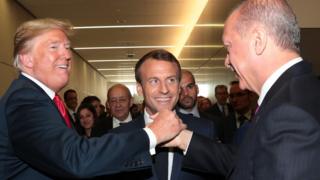 Trump, Macron y Erdogan