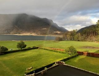 Rainbow spotted by Gregor Innes from a front window of The Torridon by Achnasheen