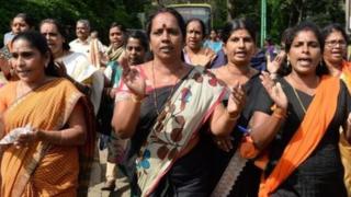Women not allowed to go inside the Sabarimala temple, India