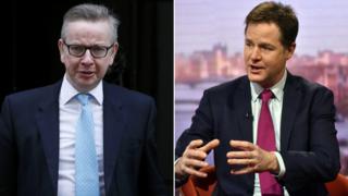 Michael Gove and Nick Clegg composite image