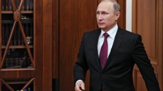 Russian President Vladimir Putin pictured in the Kremlin