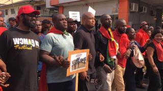 NDC dey protest vigilante groups