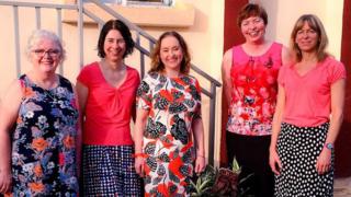 Elizabeth Coveney and the team from Velindre Cancer Centre in Sierra Leone