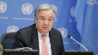 Le Secrétaire général de l'ONU, Antonio Guterres,