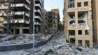 A street left entirely destroyed by the blast