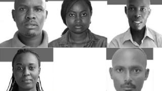 Hejuru uhereye ibumoso; Térence Mpozenzi, Agnès Ndirubusa, Egide Harerimana. Hasi: Christine Kamikazi n'umushoferi wabo Adolphe Masabarakiza barakomeza gufungwa