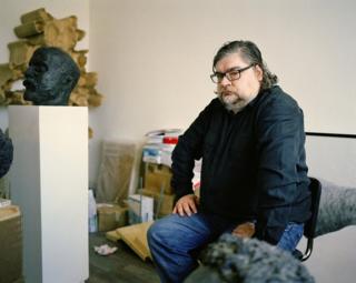 Anatoly Osmolovsky in his studio
