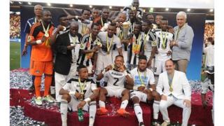 TP Mazembe après leur victoire à la CAF 2016