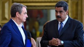 José Luis Rodríguez Zapatero y Nicolás Maduro.