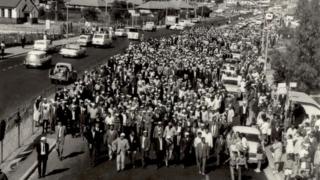 The funeral procession of Imam Haron in Cape Town, 1969