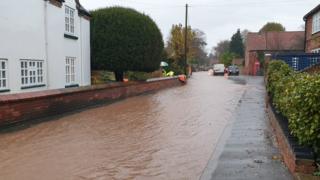 Flooding in Main Street, Woodborough