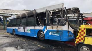 Burnt out bus