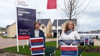 Jill and Sheila protesting