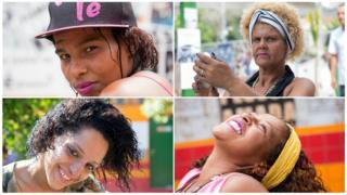 Retratos de frequentadoras da cracolândia