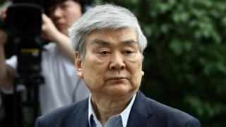 Korean Air chairman and CEO Cho Yang-Ho arrives at the Seoul southern district court on July 5, 2018 in Seoul, South Korea.