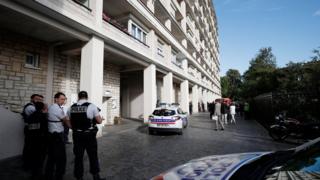 Soldiers secure the street near the scene where French soldiers were hit and injured by a vehicle in the western Paris suburb of Levallois-Perret, France, on 9 August 2017