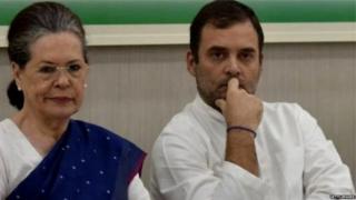Congress leaders Sonia Gandhi and Rahul Gandhi