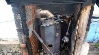 The guns and bullets were left in a hot boiler house