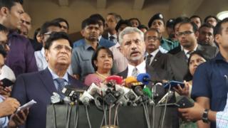 সংবাদ সম্মেলনে ভারত ও বাংলাদেশের পররাষ্ট্রমন্ত্রীদ্বয়