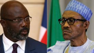 aworan aare George Weah ati aare Muhammadu Buhari