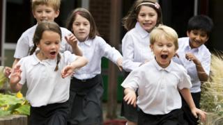 School children enjoying break-time