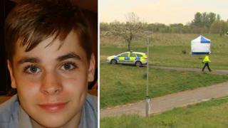 Owen MacDonald and police at the scene
