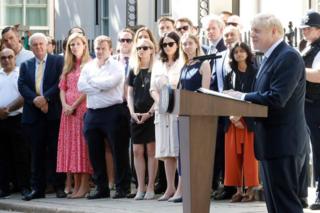 Carrie Symonds watching Boris Johnson