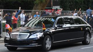 Chiếc xe chở ông Kim Jong-un tới dự cuộc gặp thượng đỉnh ở Singapore