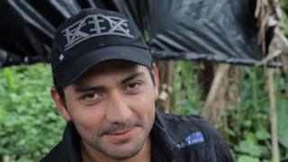 Jose Roberto Carrasco Pizarro in a Farc camp in Colombia
