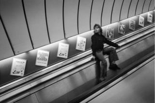 Riding the escalator, King's Cross, 1972