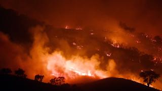 Fires burning near Mount Adrah in New South Wales