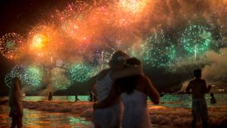 Año nuevo en la playa de Copacabana, Río de Janeiro