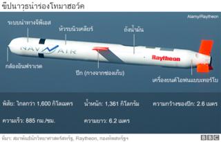 ภาพขีปนาวุธนำร่องโทมาฮอว์ค