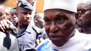 Abdoulaye Wade lors des élections législatives sénégalaises de juillet 2017, à Dakar