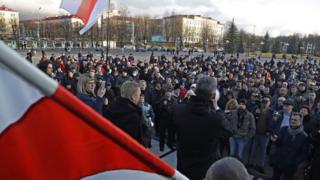 Акция протеста в Молодечно