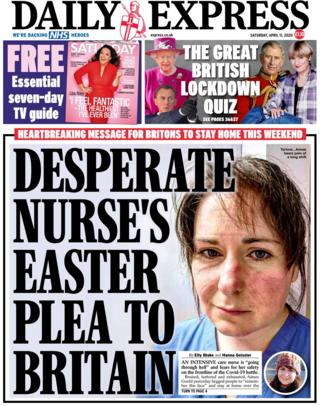 The Daily Express front page 11 April