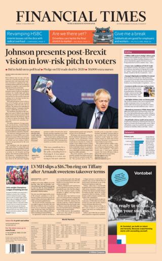 Front page of the FT