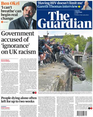 The Guardian front page 8 June
