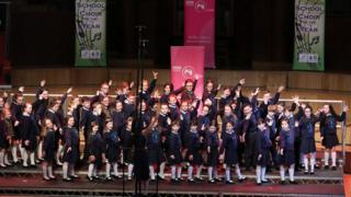 St Lawrence’s Primary School, Fintona, winners of the junior category of this year’s BBC Radio Ulster School Choir of the Year