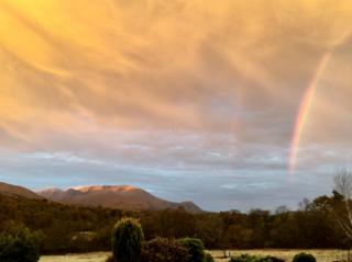 sunrise and rainbow