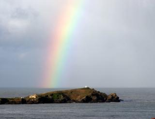 A rainbow over the sea
