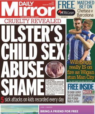 Daily Mirror front page 20/02/18