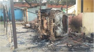 আসানসোলে মঙ্গলবারের সহিংসতার চিহ্ন