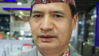 নেপালি মন্ত্রী শের বাহাদুর তামাং, যিনি পদত্যাগ করতে বাধ্য হয়েছেন।