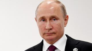 Vladimir Putin na cúpula do G20 no Japão em junho de 2019