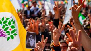 demirtaş fotosu ve barış işareti yapan eller